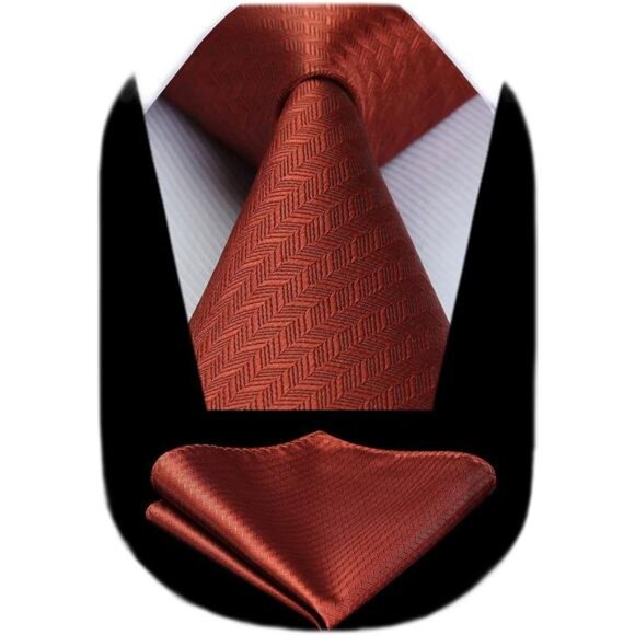 Ties for Men Solid Houndstooth Neckties Handkerchief Formal Business - Picture 1 of 6